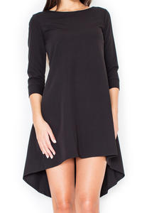 Black Elegant Irregular Hem Salsa Dress