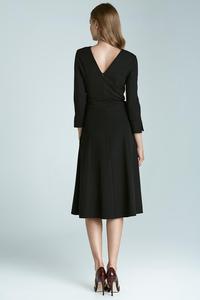 Black Elegant Midi Dress with "V" Back