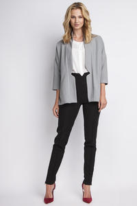 Grey Elegant No Buttons Blazer