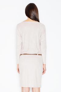 Beige Office Style Dress with Pockets