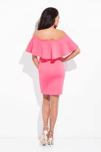 Pink Bodycon Dress with Spain Style Neckline