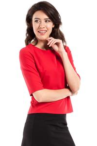 Red Classic 1/2 Sleeves Blouse