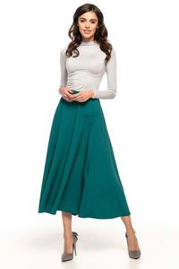 Green Flared High Waist Skirt