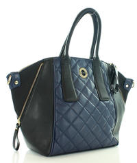Dark Blue Quilted Eco-Leather Ladies Bag