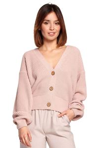 Pink V-Neck Short Cardigan