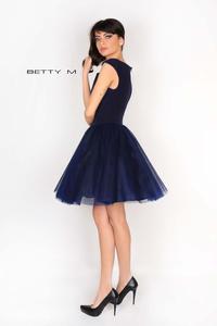 Dark Blue Evening Tulle Bottom Dress