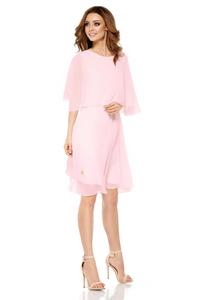 Elegant Powder Pink Dress With Cape