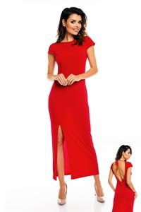 Red Open Back Maxi Long Dress