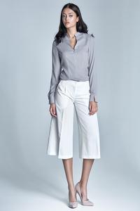 Grey Long Sleeved Stand-up Collar Shirt