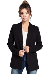 Black Casual No Buttons Blazer