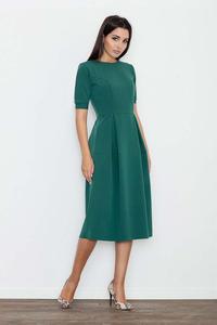 Green Elegant Short Sleeves Midi Dress