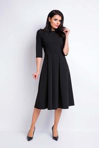 Black Midi Formal Dress with Wide Bottom