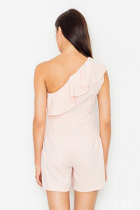 Pink Asymetrical Frilled Summer Jumpsuit