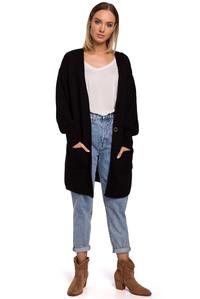 Long Cardigan with Pockets (Black)