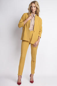 Mustard Elegant No Buttons Blazer