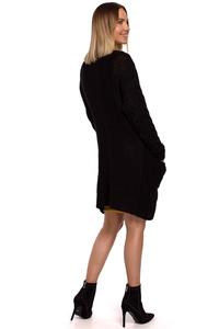 Long Sweater with Pockets  Hoodless (Black)