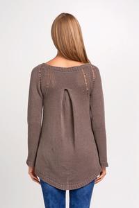 Cappuccino Casual Sweter with Longer Back