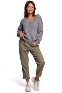 Classic Sweater with V-neck on the front and back - Gray