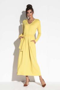 Deep Ceylon Yellow Maxi Dress V Neck