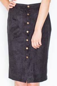 Black Snaps Closure Pencil Skirt