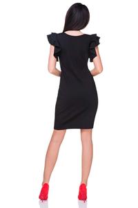 Little Black Dress with Frilled Sleeves