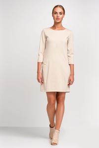Beige Casual Mini Dress with Pockets