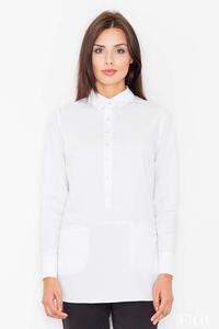 White Front Pockets Shirt