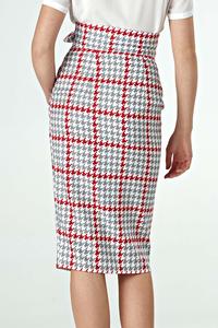 Pepito Patterned Pencil Skirt with High Waist
