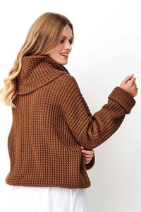 Brown Oversize Turtleneck Sweater