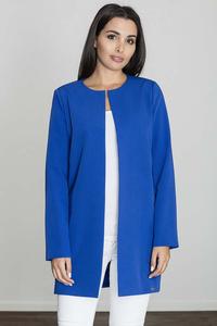 Blue Round Neckline Open Ladies Blazer