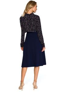 Dark Blue Flared Classic Midi Skirt