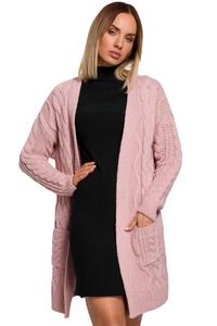 Long Sweater with Pockets  Hoodless (Pink)