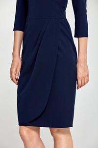 Dark Blue Classic Office Style Dress