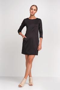 Black Casual Mini Dress with Pockets