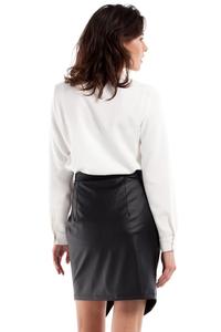Black Pencil Asymmetrical Mini Skirt