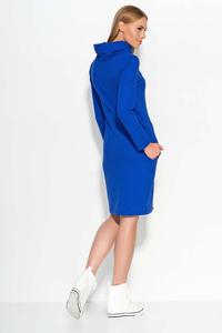 Blue Casual Dress with Tourtleneck