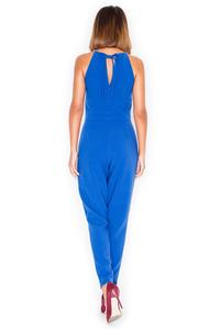 Blue Elegant Chain Halterneck Long Legs Jumpsuit