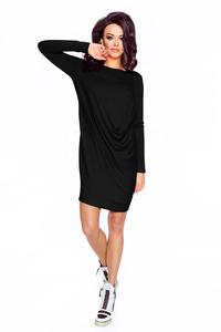 Black Casual Wrapped Long Sleeves Dress