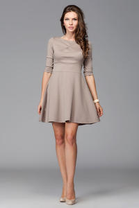 Beige Giggly Fashion Flared Skirt Dress