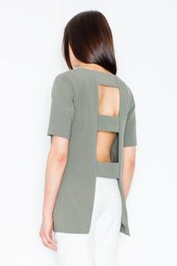 Green Elegant Cut-Out Back Blouse