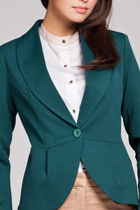 Green Long Lapel Single Button Closure Blazer for Women