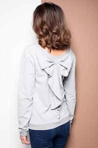 Light Grey Long Sleeves Jumper with Big Bow
