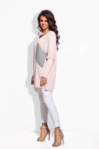 Pink Oversized Sweater with Big Chest Pocket