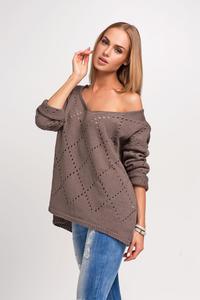 Cappuccino Ajure Pattern Oversize Sweater