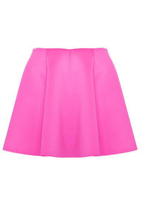 Fuchsia Light Pleates High Waist Mini Skirt