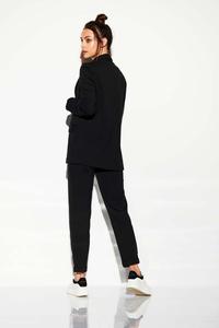 Black Basic Fabric Pants with a tapered leg