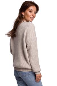 Oversize Long Cut Sweater - Beige