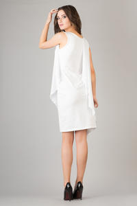 White Dress Asymmetrical With Veil
