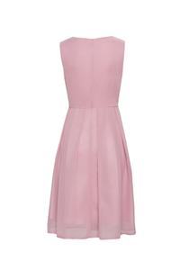Pink Elegant Deep Neck Evening Dress