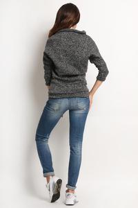 Dark Grey Stylish Sweater with Short Tourtleneck